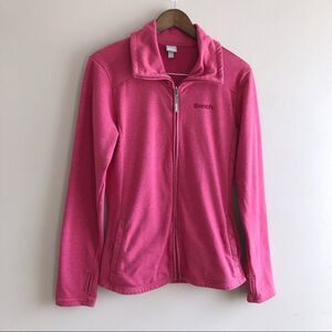 Bench Comfy Soft Long Sleeve Athleisure Zip Up Sweater Jacket Top Pink